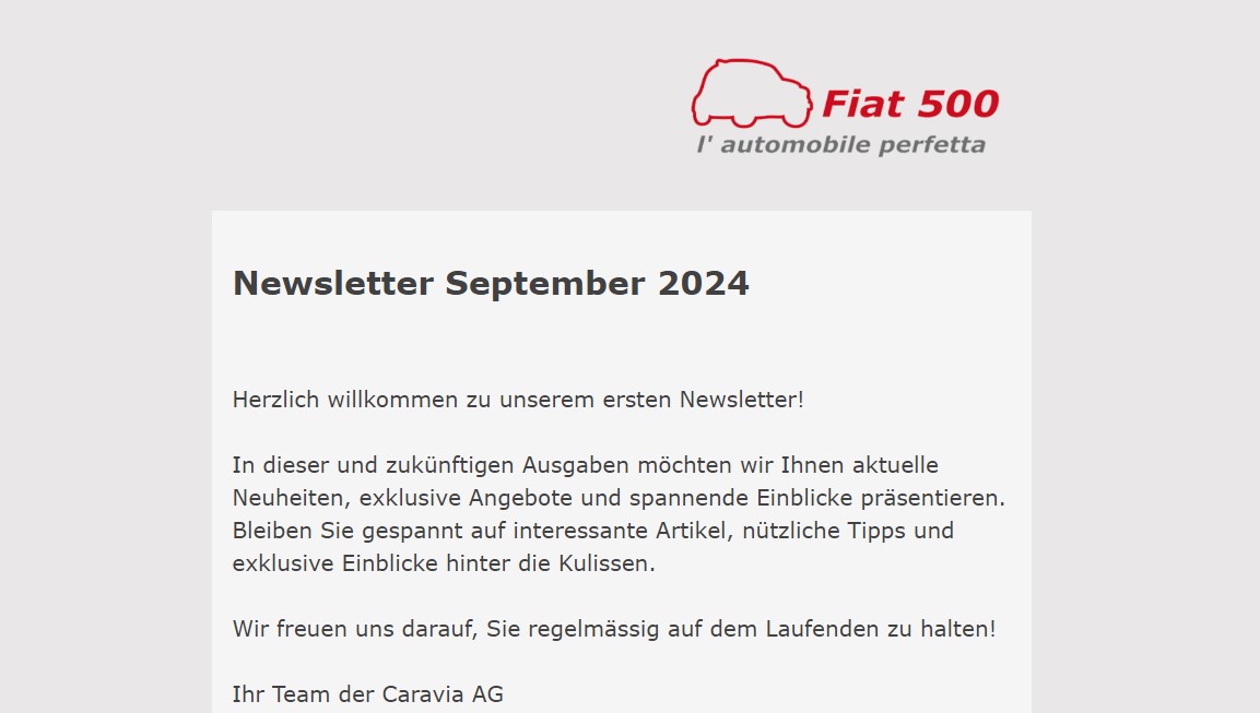 Newsletter Fiat-500.ch